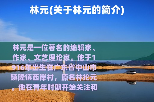 林元(关于林元的简介)