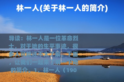 林一人(关于林一人的简介)