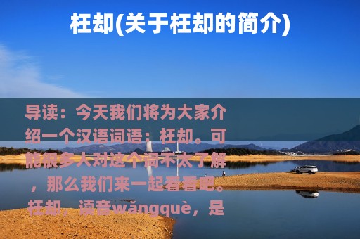 枉却(关于枉却的简介)