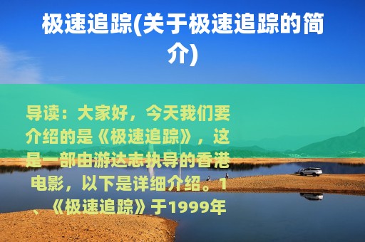 极速追踪(关于极速追踪的简介)