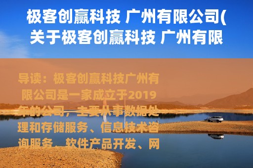 极客创赢科技 广州有限公司(关于极客创赢科技 广州有限公司的简介)