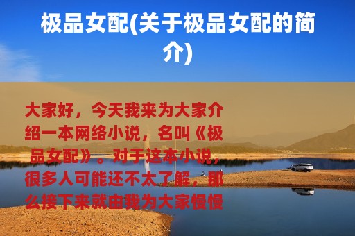 极品女配(关于极品女配的简介)