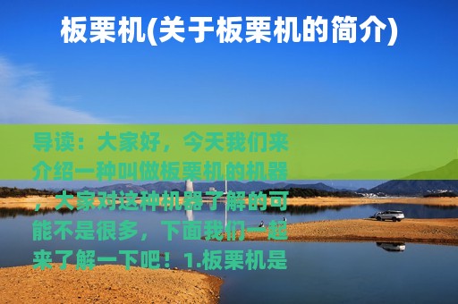板栗机(关于板栗机的简介)