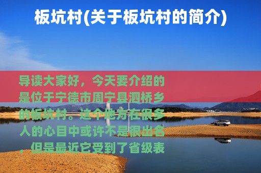 板坑村(关于板坑村的简介)