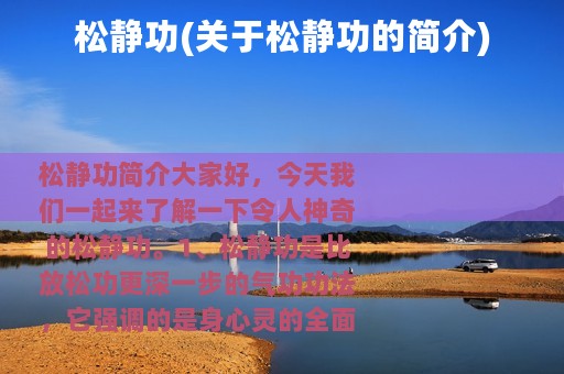 松静功(关于松静功的简介)