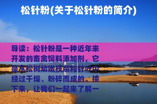松针粉(关于松针粉的简介)