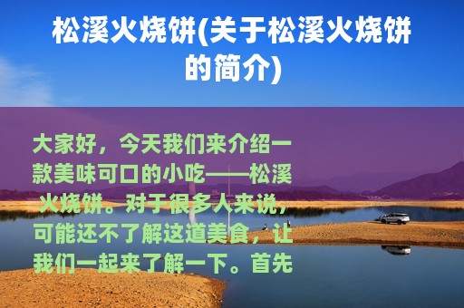 松溪火烧饼(关于松溪火烧饼的简介)