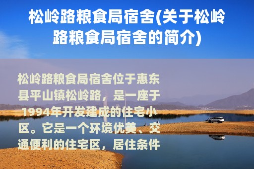 松岭路粮食局宿舍(关于松岭路粮食局宿舍的简介)