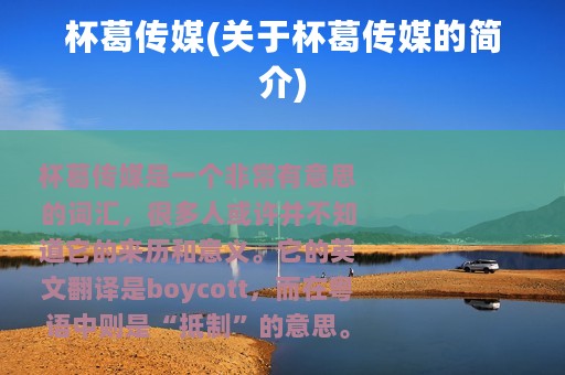 杯葛传媒(关于杯葛传媒的简介)