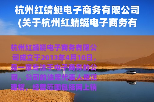 杭州红蜻蜓电子商务有限公司(关于杭州红蜻蜓电子商务有限公司的简介)