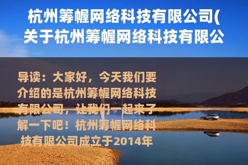 杭州筹幄网络科技有限公司(关于杭州筹幄网络科技有限公司的简介)