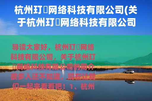 杭州玎珰网络科技有限公司(关于杭州玎珰网络科技有限公司的简介)