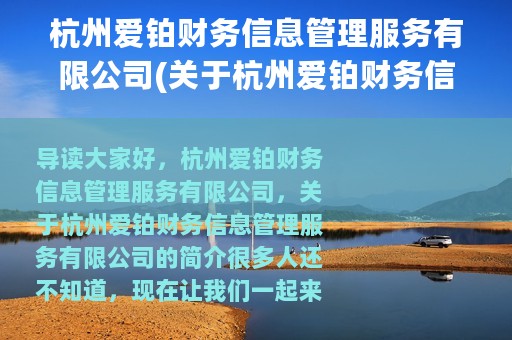 杭州爱铂财务信息管理服务有限公司(关于杭州爱铂财务信息管理服务有限公司的简介)