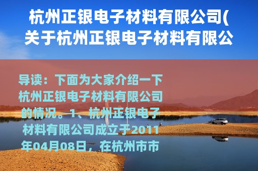 杭州正银电子材料有限公司(关于杭州正银电子材料有限公司的简介)