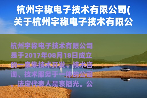 杭州宇称电子技术有限公司(关于杭州宇称电子技术有限公司的简介)