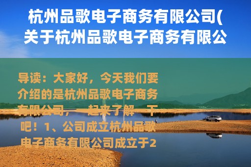 杭州品歌电子商务有限公司(关于杭州品歌电子商务有限公司的简介)