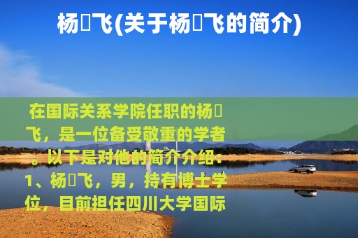 杨鹍飞(关于杨鹍飞的简介)