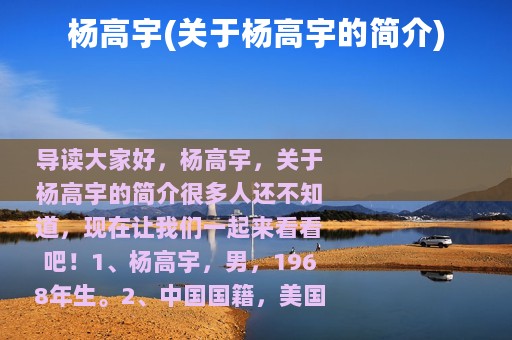 杨高宇(关于杨高宇的简介)