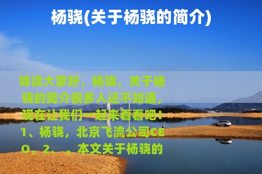 杨骁(关于杨骁的简介)