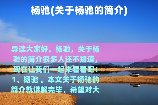 杨驰(关于杨驰的简介)