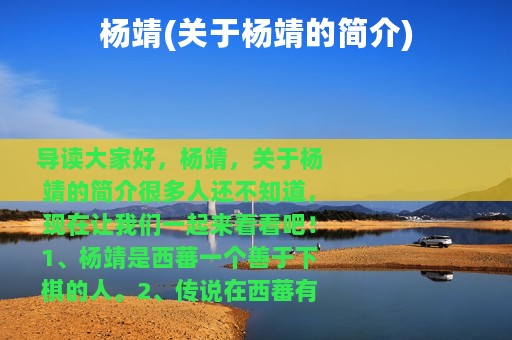 杨靖(关于杨靖的简介)