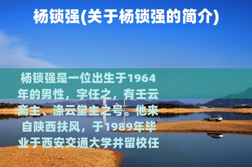 杨锁强(关于杨锁强的简介)