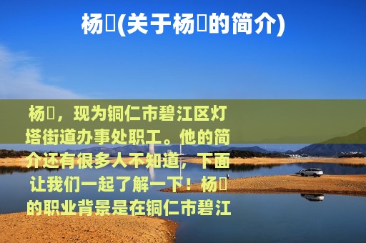 杨赟(关于杨赟的简介)