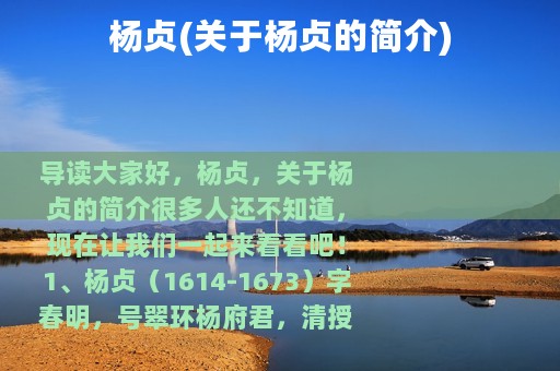 杨贞(关于杨贞的简介)