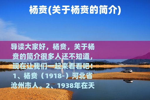 杨贲(关于杨贲的简介)