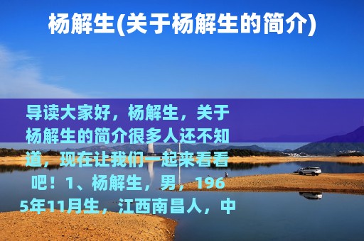 杨解生(关于杨解生的简介)