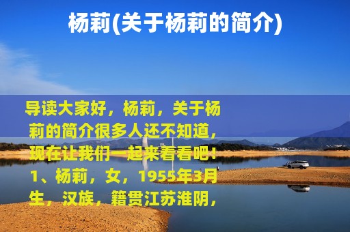 杨莉(关于杨莉的简介)