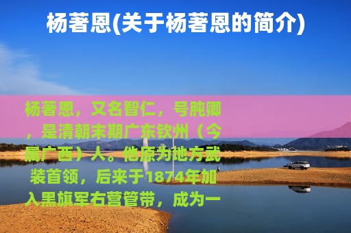 杨著恩(关于杨著恩的简介)