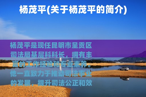 杨茂平(关于杨茂平的简介)