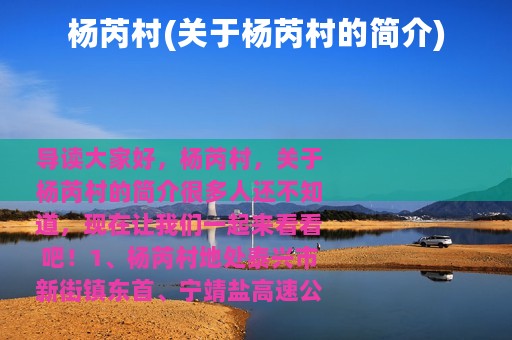 杨芮村(关于杨芮村的简介)