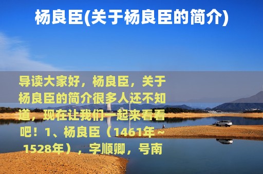 杨良臣(关于杨良臣的简介)