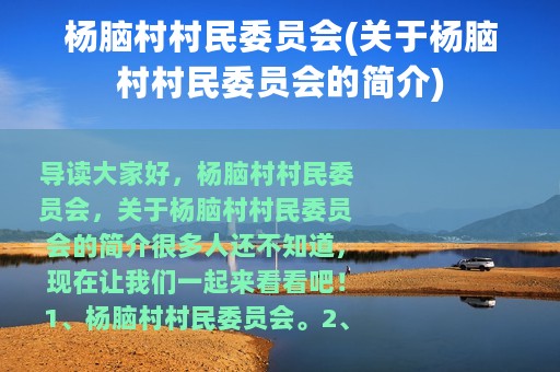 杨脑村村民委员会(关于杨脑村村民委员会的简介)