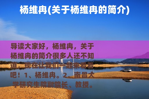 杨维冉(关于杨维冉的简介)