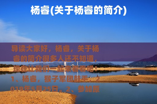 杨睿(关于杨睿的简介)