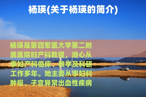 杨瑛(关于杨瑛的简介)