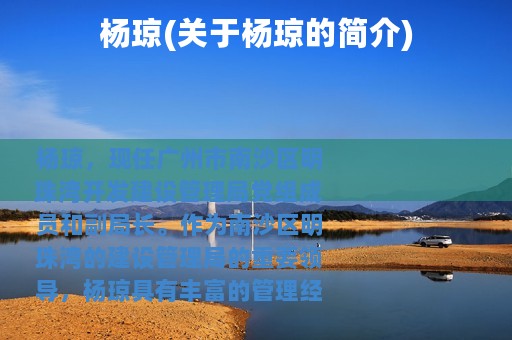 杨琼(关于杨琼的简介)