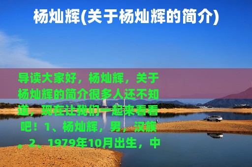 杨灿辉(关于杨灿辉的简介)