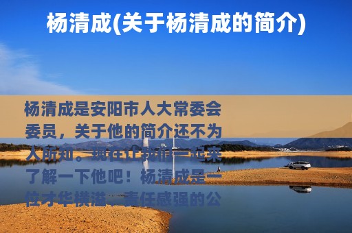 杨清成(关于杨清成的简介)
