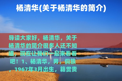 杨清华(关于杨清华的简介)