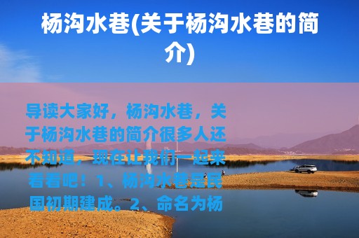 杨沟水巷(关于杨沟水巷的简介)