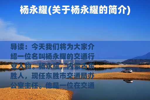 杨永耀(关于杨永耀的简介)