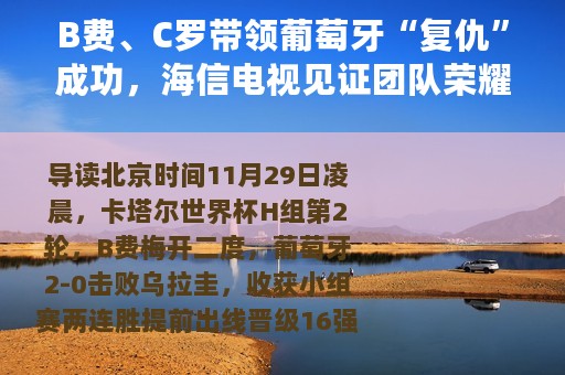 B费、C罗带领葡萄牙“复仇”成功，海信电视见证团队荣耀时刻