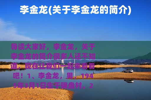 李金龙(关于李金龙的简介)