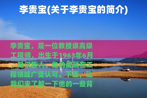 李贵宝(关于李贵宝的简介)