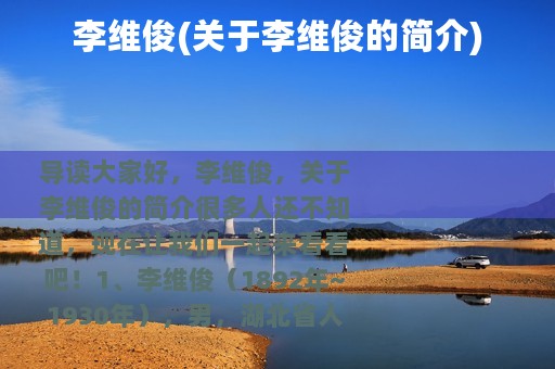 李维俊(关于李维俊的简介)