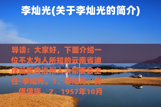 李灿光(关于李灿光的简介)